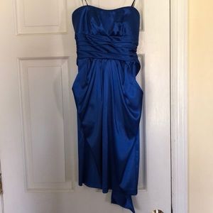 Betsy Adam satin blue dress